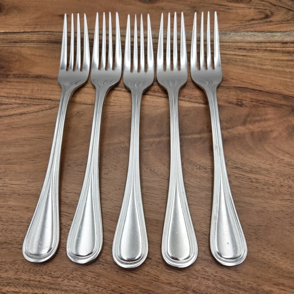Set Of 5 Wallace Rockport Dinner Forks 18/10 Stainless Steel